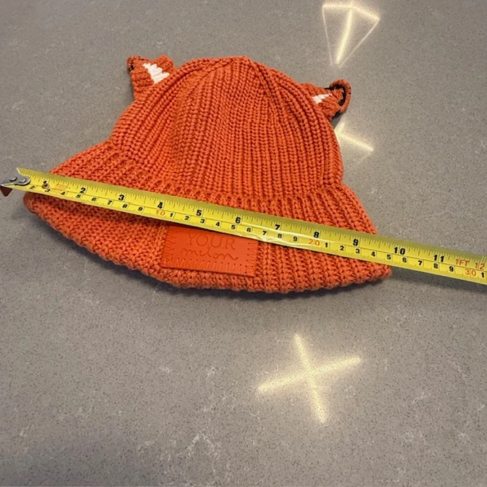 NWOT-Love Your Melon LYM Youth Beanie Orange Fox Ear Knit Logo Cap Hat New